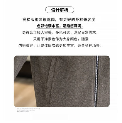 Men'S Thicken High collar Jacket Winter Warm Jackets For Men Fleece Long Sleeve Coat Man Casual Coats Men's woolen overcoat