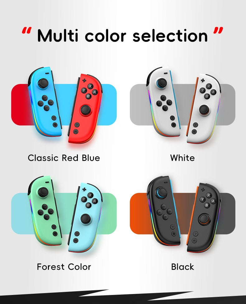 Wireless Switch L/R Controllers Hall Joystick RGB Colorful Light BT 5.3 Wake Up Six-Axis Vibrating Joypad For Switch/Lite/Oled