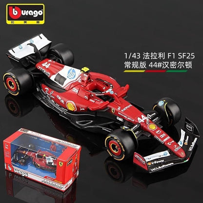 In Stock New 2025 Bburago F1 1:43 Ferrari Sf25 #44 #16 Alloy Miniature Diecast Model Formula Racing Toy F1 Car Ornament Gift