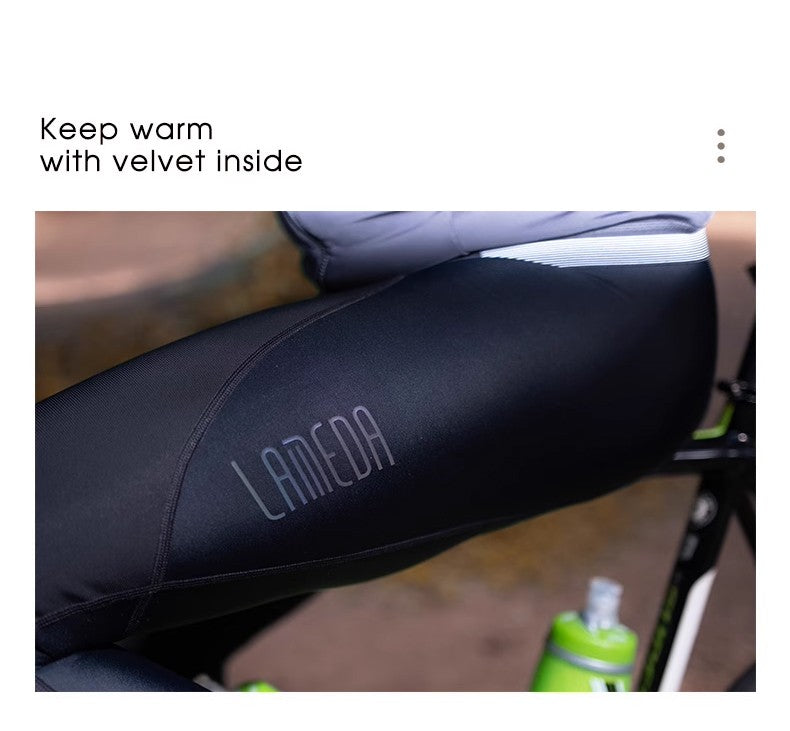 LAMEDA 2025 Pro Winter Cycling Bib Longs Thermal Wool Lined Windproof Reflective Padded Bike Pants Seamless Leg Panel 3D Cutting