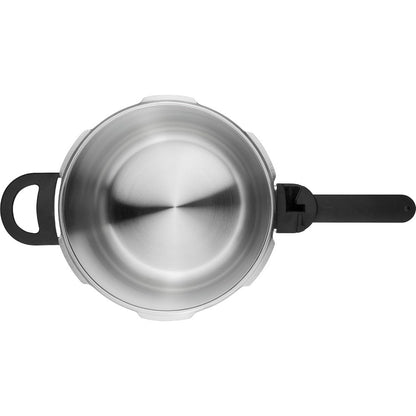 Panela de Pressão/Tampa de Pressão a Vapor EcoQuick II, Diâmetro 22 cm, 6 L, para Todos os Fogões Incluindo Indução, Aço Inoxidável 18/10