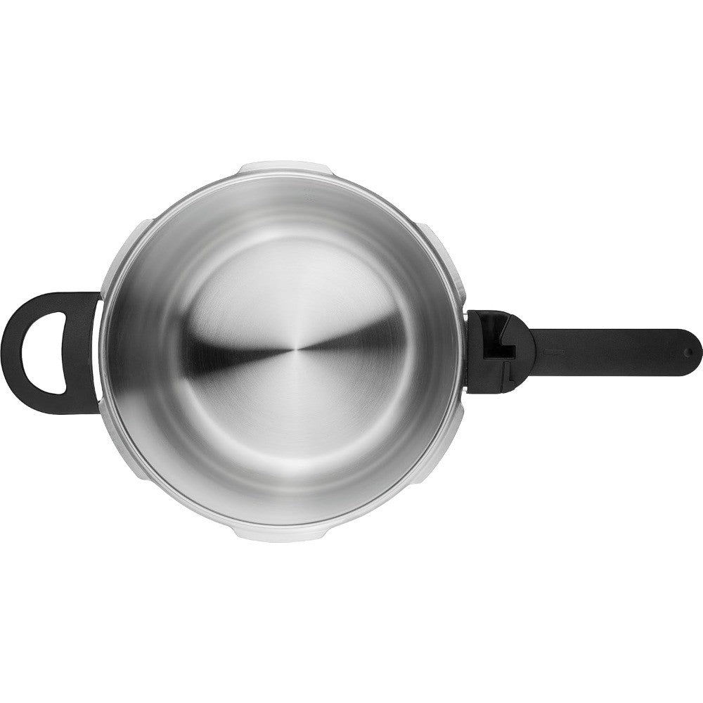 Panela de Pressão/Tampa de Pressão a Vapor EcoQuick II, Diâmetro 22 cm, 6 L, para Todos os Fogões Incluindo Indução, Aço Inoxidável 18/10