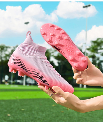 Men Fast Soccer Shoes Professional TF/FG Indoor Futsal Football Field Boot Unisex Society Cleats Long Spikes Sneaker Comfortable