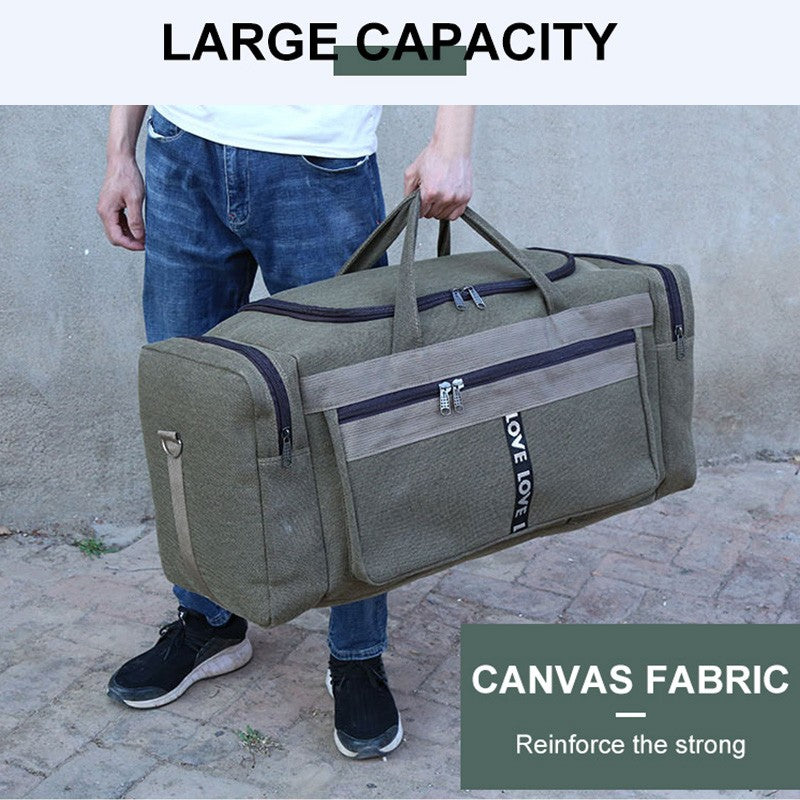 Large Canvas Travel Duffel Bag Waterproof Men's Shoulder Luggage Storage Bags Outdoor Trainning Fitness Sports Handbag XA927D