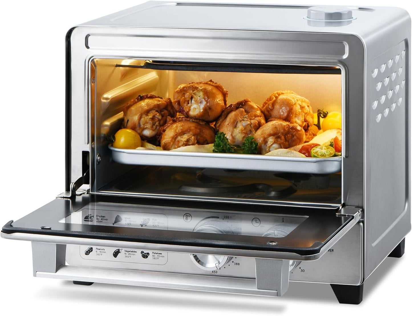 Forno Torradeira Fritadeira sem Óleo 6 em 1, Fritadeira sem Óleo de 12L com Infusão a Vapor, Forno Torradeira com Convecção e Cozimento a Vapor Suave com Pré-aquecimento Rápido,