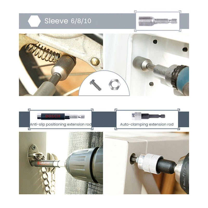 Kit Bosch 43 Peças de Pontas para Parafusadeira Broca de Mão de Alta Dureza Parafusos 25mm 75mm Pontas de Parafusadeira Elétrica para Conjunto de Ferramentas Elétricas