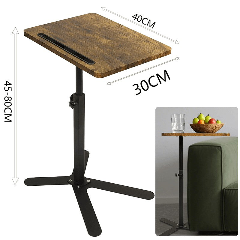 Adjustable Height Laptop Desk Rotating Tabletop Mobile Stand Home Mesa Bedside Table Office Tray Standing Computer Workstat