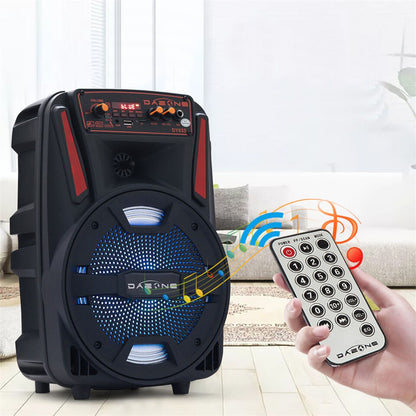 1000W Portable Bluetooth Speaker 8" Subwoofer Heavy Bass Sound System Party With Remote and Mic Led Light DJ karaoke Speaker