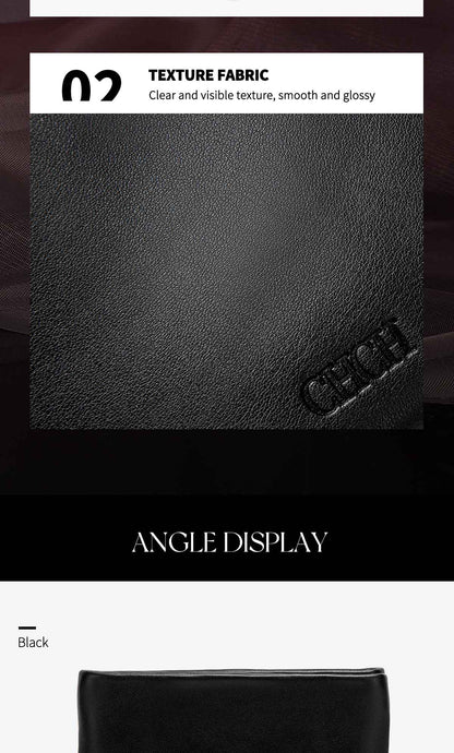 Fashionable Luxury Design 2024 Women's Solid Color Rectangular Handbag Business Party Letter Design Card Bag