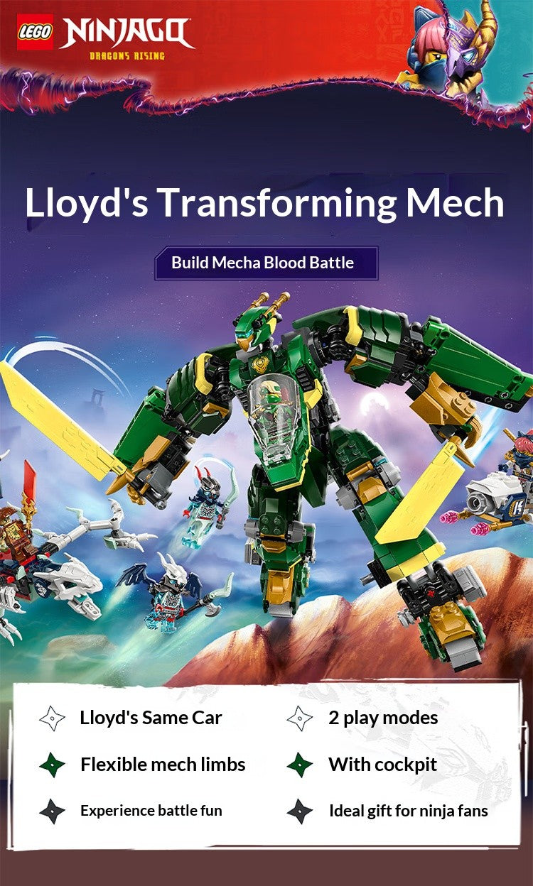 Blocos de Montar LEGO Montam Ninja Fantasma 71845 Lloyd's Transformed Mech Brinquedo Infantil Presente de Natal