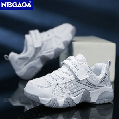 White Breathable Children Walking Shoes Summer Mesh Casual Sneaker for Kids Boys Outdoor Sport Tennis  Anti-Slip