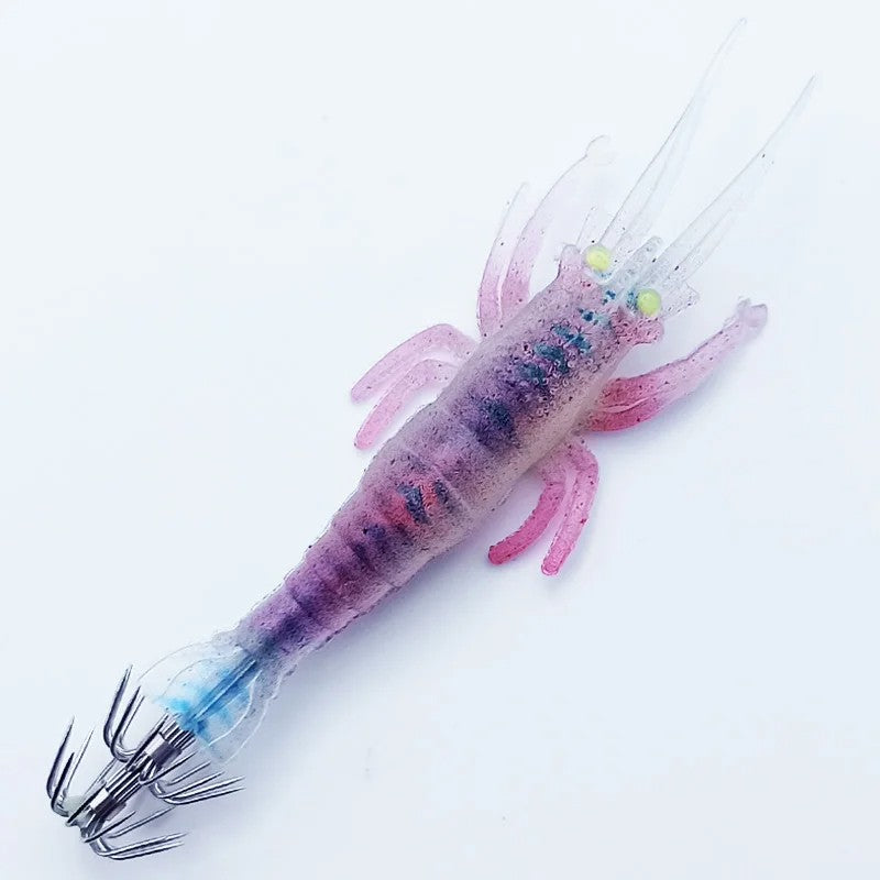1 unidade 10g 11cm Camarão Macio Isca de Pesca Luminosa Polvo Lula Choco Isca Artificial pesca Apetrechos de Pesca