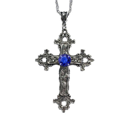 Gothic Cross Necklace For Women Men Punk Hollow Flower Cross Charms Choker Chain Vampires Pendant Jewelry Party Accessories Gift