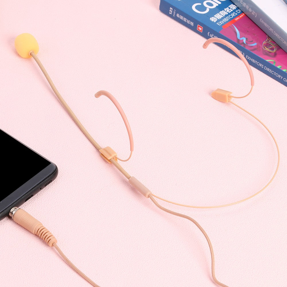 Microfone Condensador com Fio de 3,5 mm para Uso na Cabeça com Cancelamento de Ruído para Transmissor Bodypack Sem Fio Headset Mini Microfone