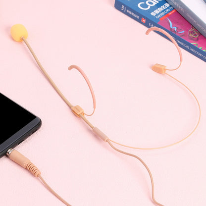 Microfone Condensador com Fio de 3,5 mm para Uso na Cabeça com Cancelamento de Ruído para Transmissor Bodypack Sem Fio Headset Mini Microfone