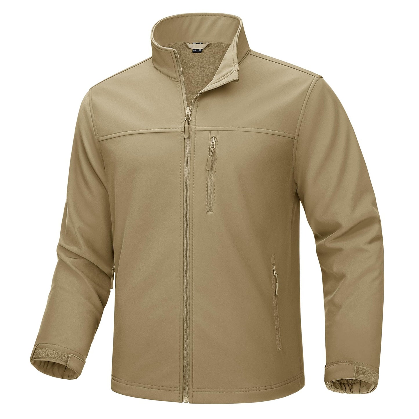 TACVASEN Waterproof Softshell Jackets Mens Winter Fleece Lined Work Jackets Zipper Pocket Outdoor Jacket Male Windbreaker