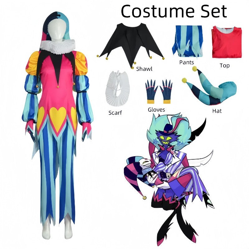 Fizzarolli Cosplay Costume Tops Pants With Hat Neckwear Gloves Full Set Role Play Halloween Carnival Costume Suit