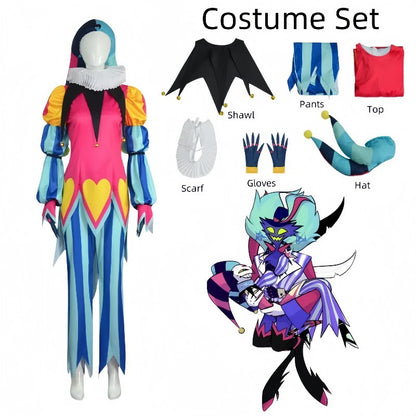 Fizzarolli Cosplay Costume Tops Pants With Hat Neckwear Gloves Full Set Role Play Halloween Carnival Costume Suit