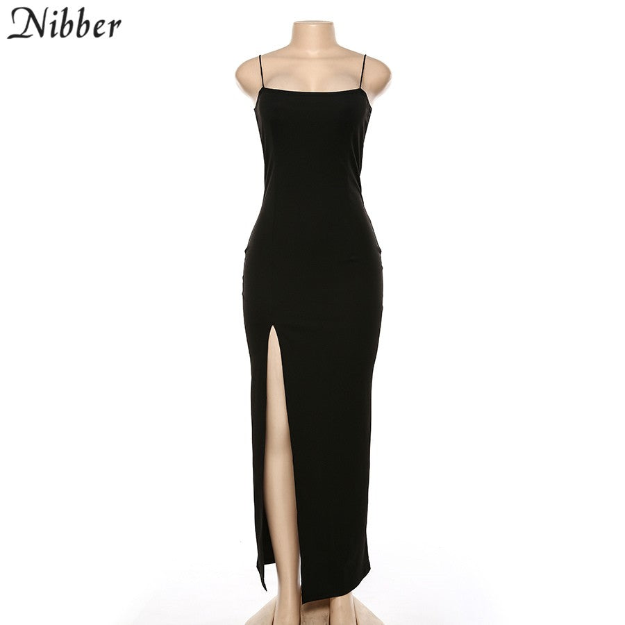 Nibber red black New year christmas party long dresses women spring Basic bodyco