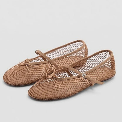 Mesh Summer Ballet Flats Shoes Women Buckle Strap Breathable 2025 New Flats Shoes Ladies Black Mary Janes Footwear Loafers