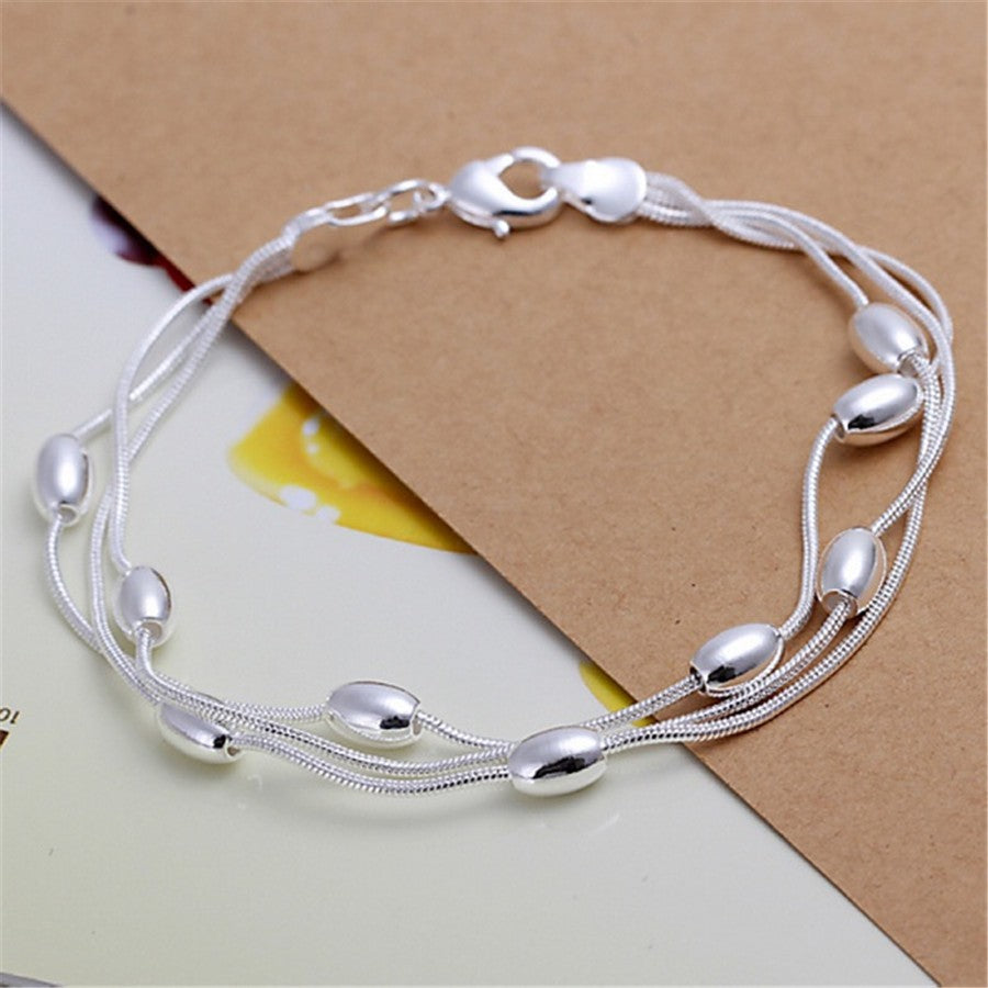 Pulseira Requintada em Prata Esterlina 925 com Corrente Sólida, Amuleto da Moda, Feminino e Masculino, Joias para Casamento, Modelos Lindos e Simples