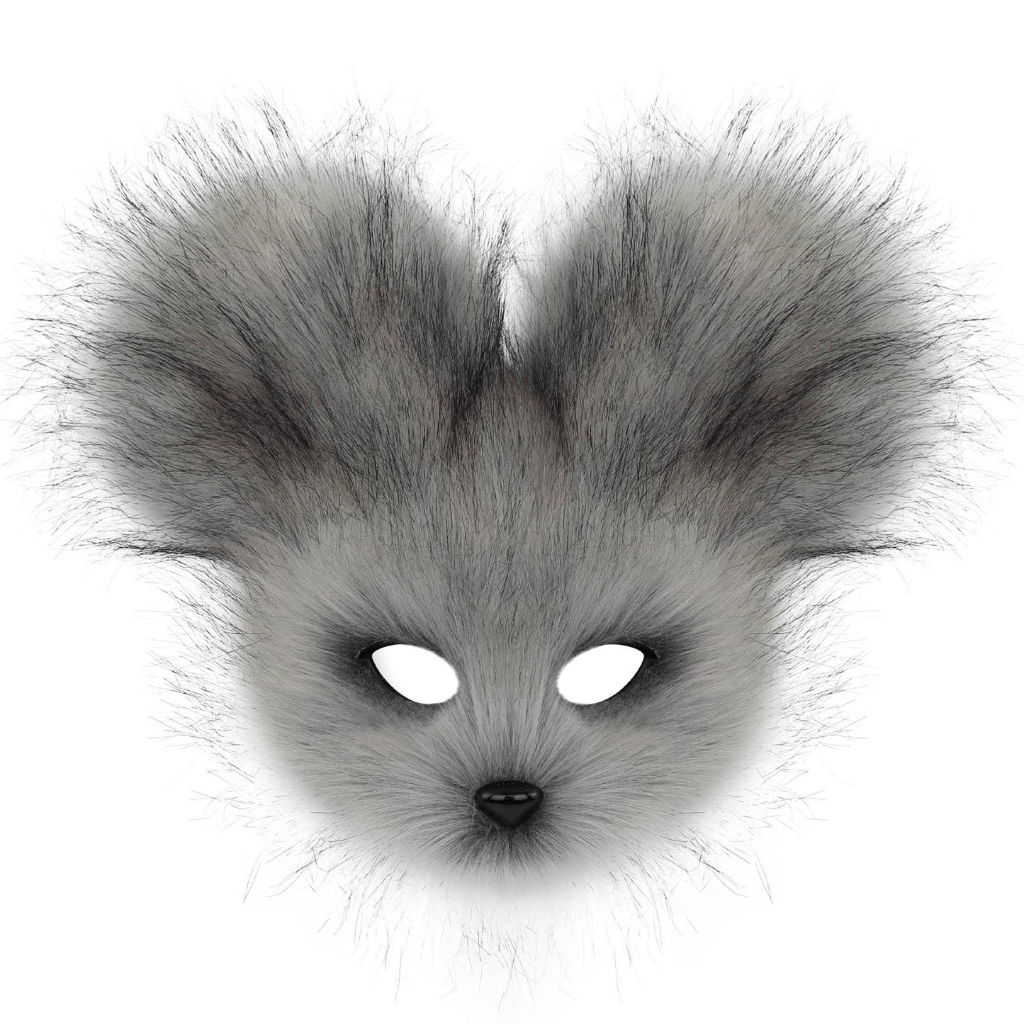 Faux Fur Animal Mouse Mask Plush Half Face for Masquerade Carnival Party Costume Accessories