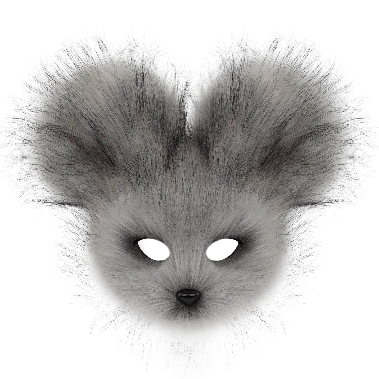 Faux Fur Animal Mouse Mask Plush Half Face for Masquerade Carnival Party Costume Accessories