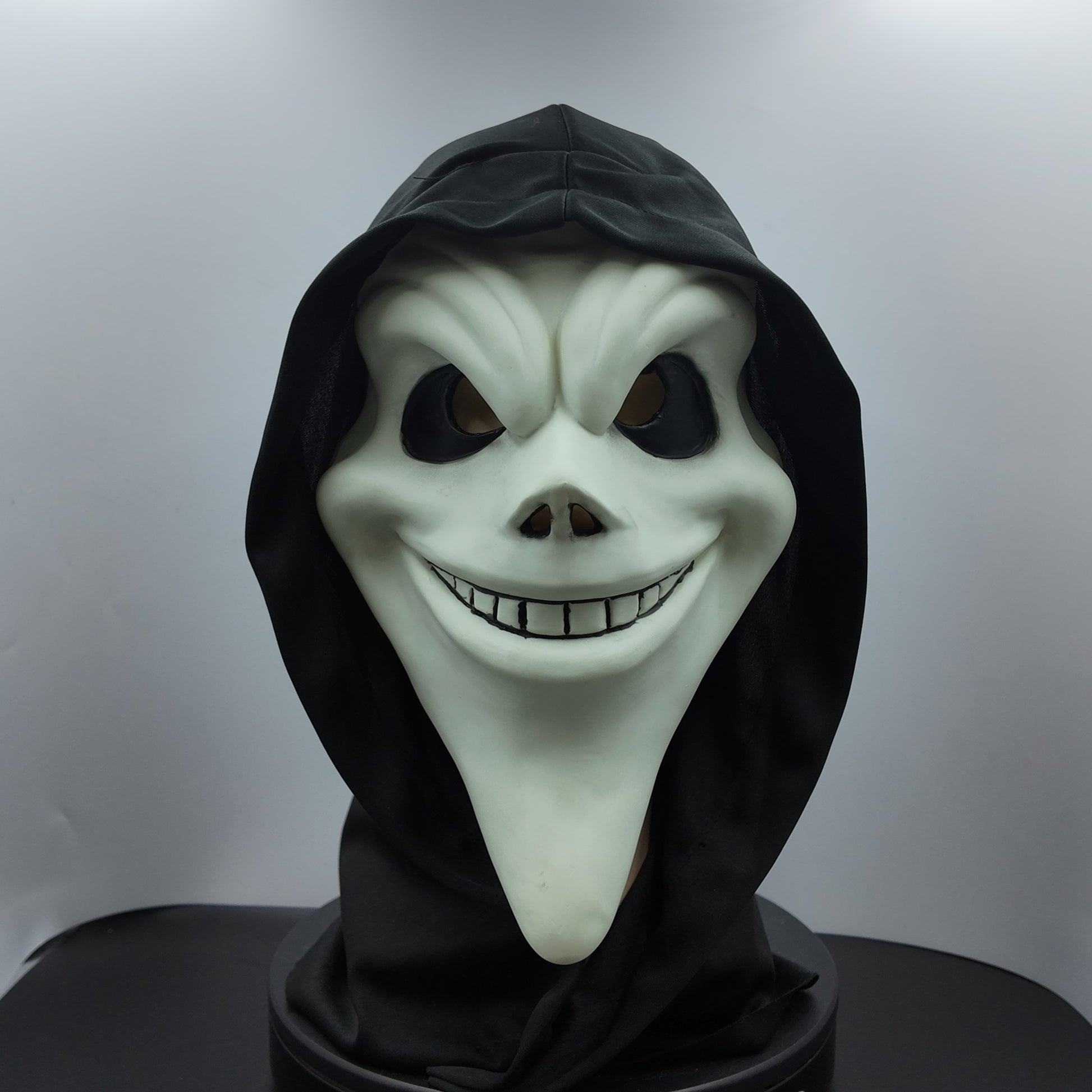 Ghost Face Mask with Hood Halloween Costume Scary Movie Funny Killer Cosplay Prop for Adults Horror Party
