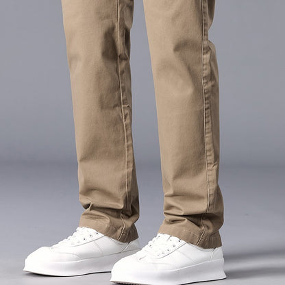 New Casual Pants Men Straight Fit Stretch Autumn Chino Trousers Male Formal Work Business Dress Khaki Fashion Spring Pants