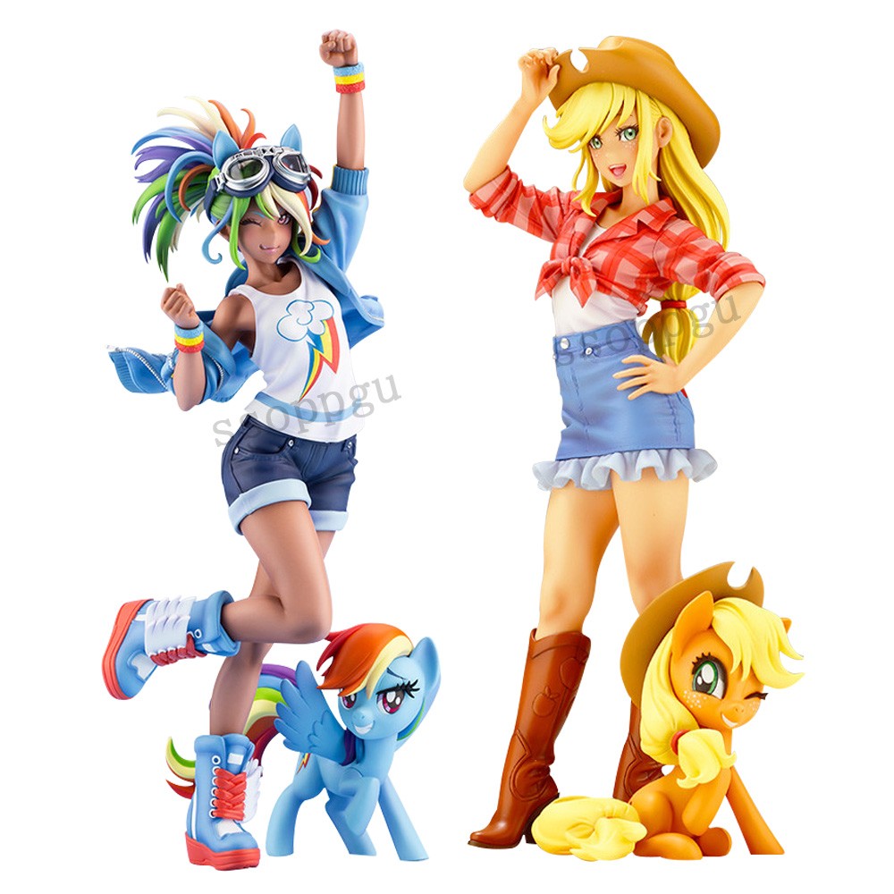My little Pony Bishoujo Rarity Sunset Shimmer Applejack Twilight Sparkle Pinkie Pie Anime PVC Action Figure Toy Collection Doll