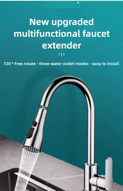 1pc Faucet Extender Metal Alloy,Three Modes,Head Water Saver Home Extended Shower Spray Filter  Faucet Extender  Kitchen