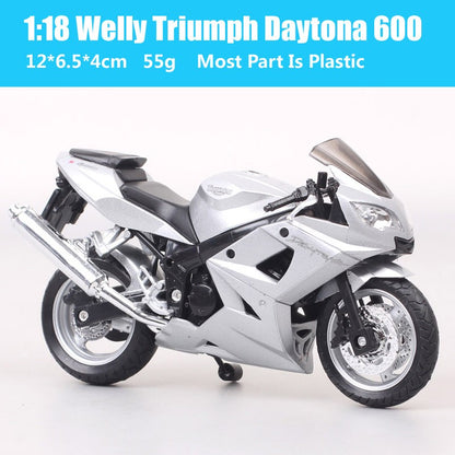 1/18 Escala Welly Triumph Tiger Explorer 800 Sprint RS Bonneville Daytona Trophy Thruxton 1200 Moto Diecast Modelo Brinquedo
