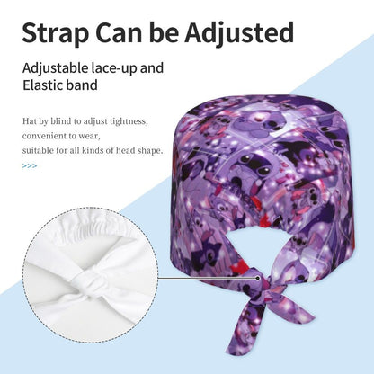 Custom Retro Cartoon Cleaning Working Cap Comfortable  Stitch Ohana Scrub Cap Surgicals Hat Nurse Scrubs Hat For Dentist
