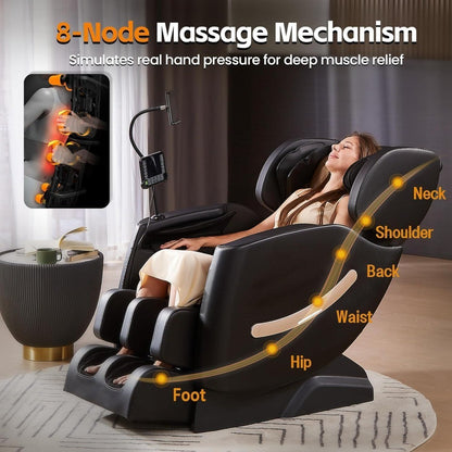 2025 Massage Chair, Zero Gravity Massage Chair Full Body Recliner w/Heat Therapy, 10 Fix Rollers, 20 Airbag, 6 Auto Mode, Extend