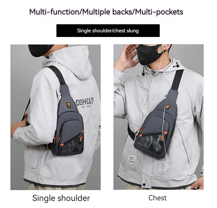 Rilibegan Nylon Men's Chest Bag 2023 New Portable Casual Shoulder Bag Trendy and Unique Design Crossbody Bag