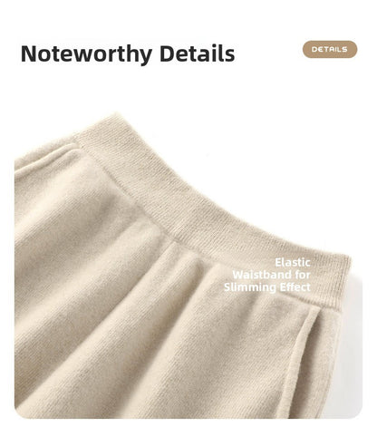 High Waist Wide Leg Woolen Pants Women's Loose Casual Black Long Trousers Autumn Fashion Elegant Commuting Style