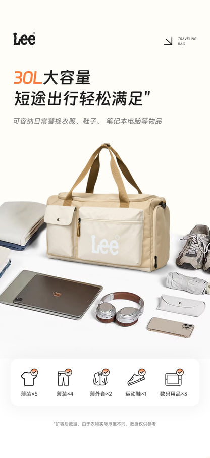 LEE Fashion Women Man Travel Duffel Bag with Shoe Compartment Pocket Large Capacity Waterproof Luggage Weekender Sport Gym Bag