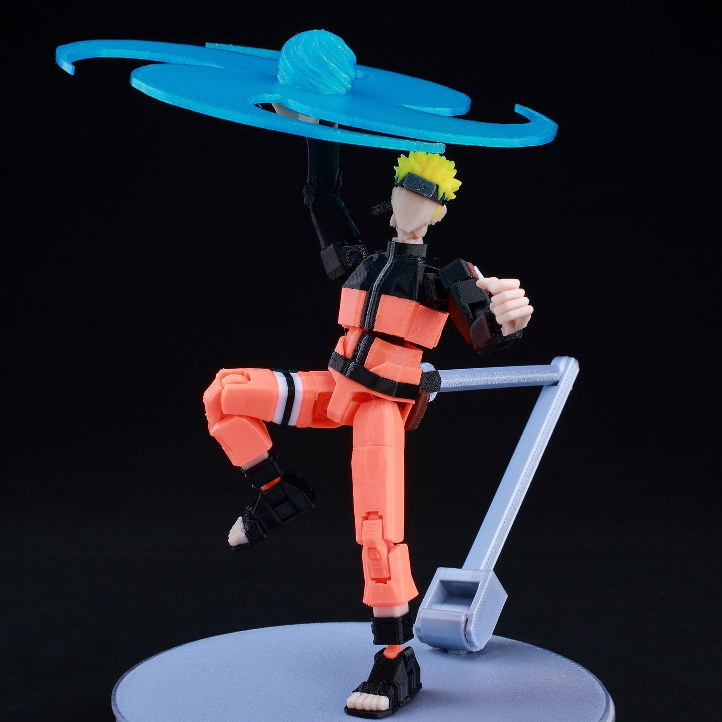 9L3D Lucky13 TITAN13 Rasengan Sasuke Uchiha 3D Figure - Susanoo & Fireball Jutsu Pose with Katana,Dummy13 T13 Anime Action Model