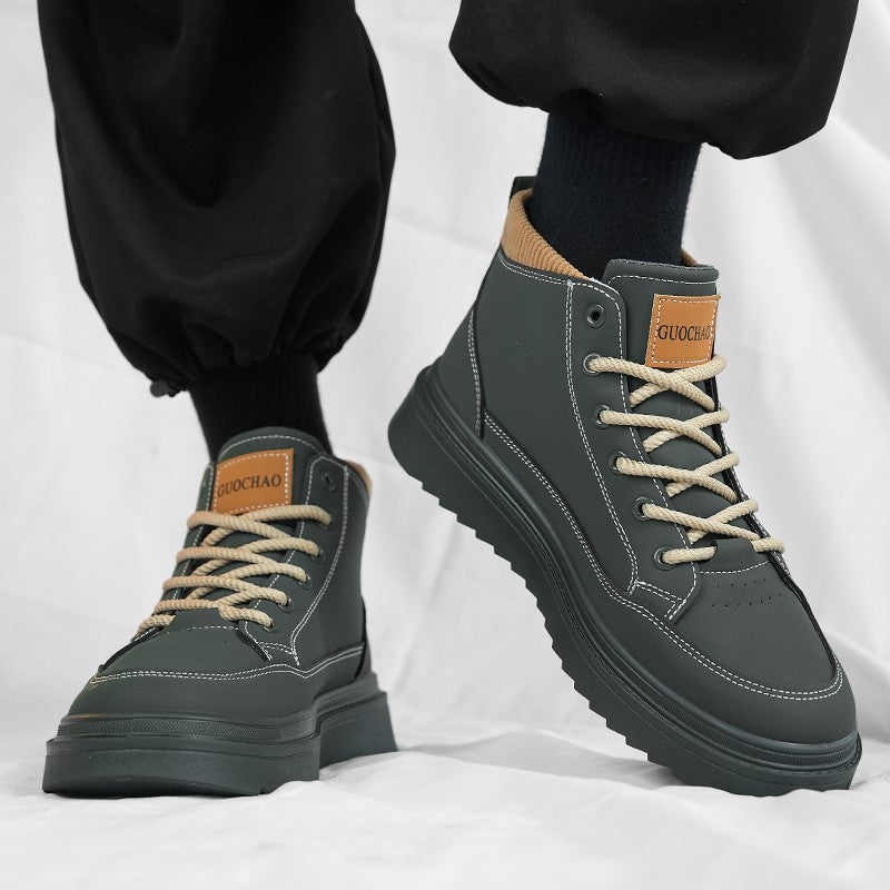 The 2025 autumn/winter new men's casual bestseller thick-soled high-top boots