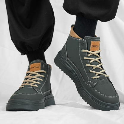 The 2025 autumn/winter new men's casual bestseller thick-soled high-top boots