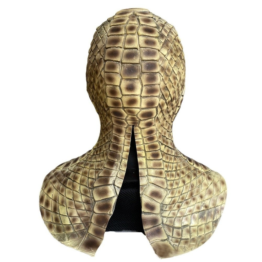 Lizard Man Realistic Snake Monster Mask Soft Reptile Texture Full Face Mask Latex Scary Snake Skin Headgear Adult Unisex
