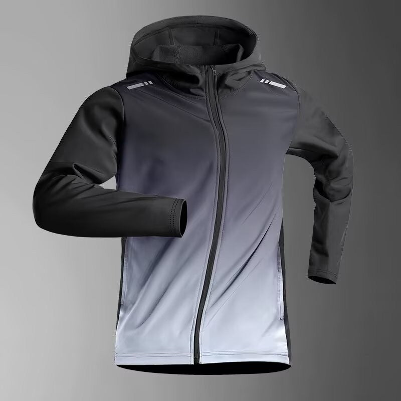 Quick Dry Men's Cycling Jacket Sports Running Outdoor Fitness Hooded Waterproof Motorcyclist Coat Gym Outdoor Skin Windbreaker
