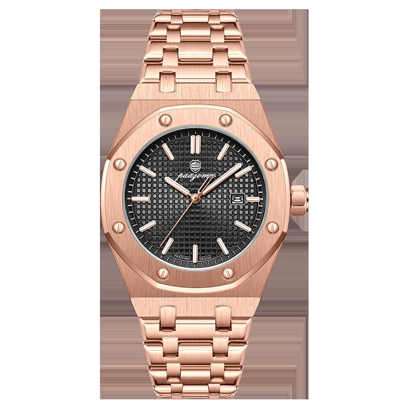 PAAZOMU Luxury Business Man Wristwatch Waterproof Luminous Date Men Watch Stainless Steel Fashion Quartz Watches For Men Reloj