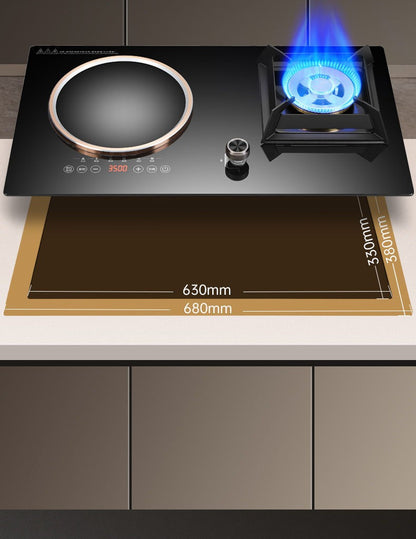Dual Fuel 3500W Gas Electric Cooker Household Concave Induction Cooktop Class Energy Built-in Countertop Natural Gas Easy Table