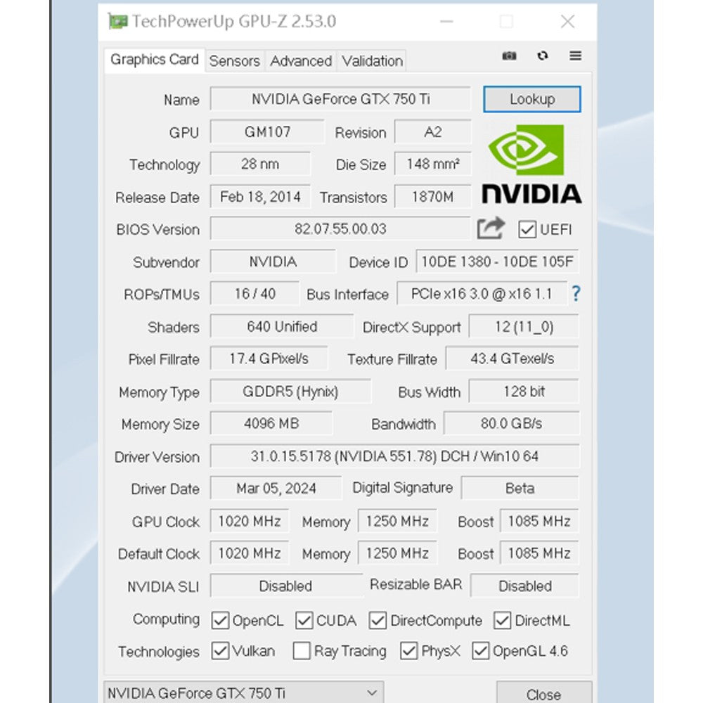 Placa de vídeo SOYO NVIDIA GPU GTX 750Ti 4G GDDR5 128 bits 28nm PCI-E 3.0 para jogos Componentes de computador de mesa GTX750Ti