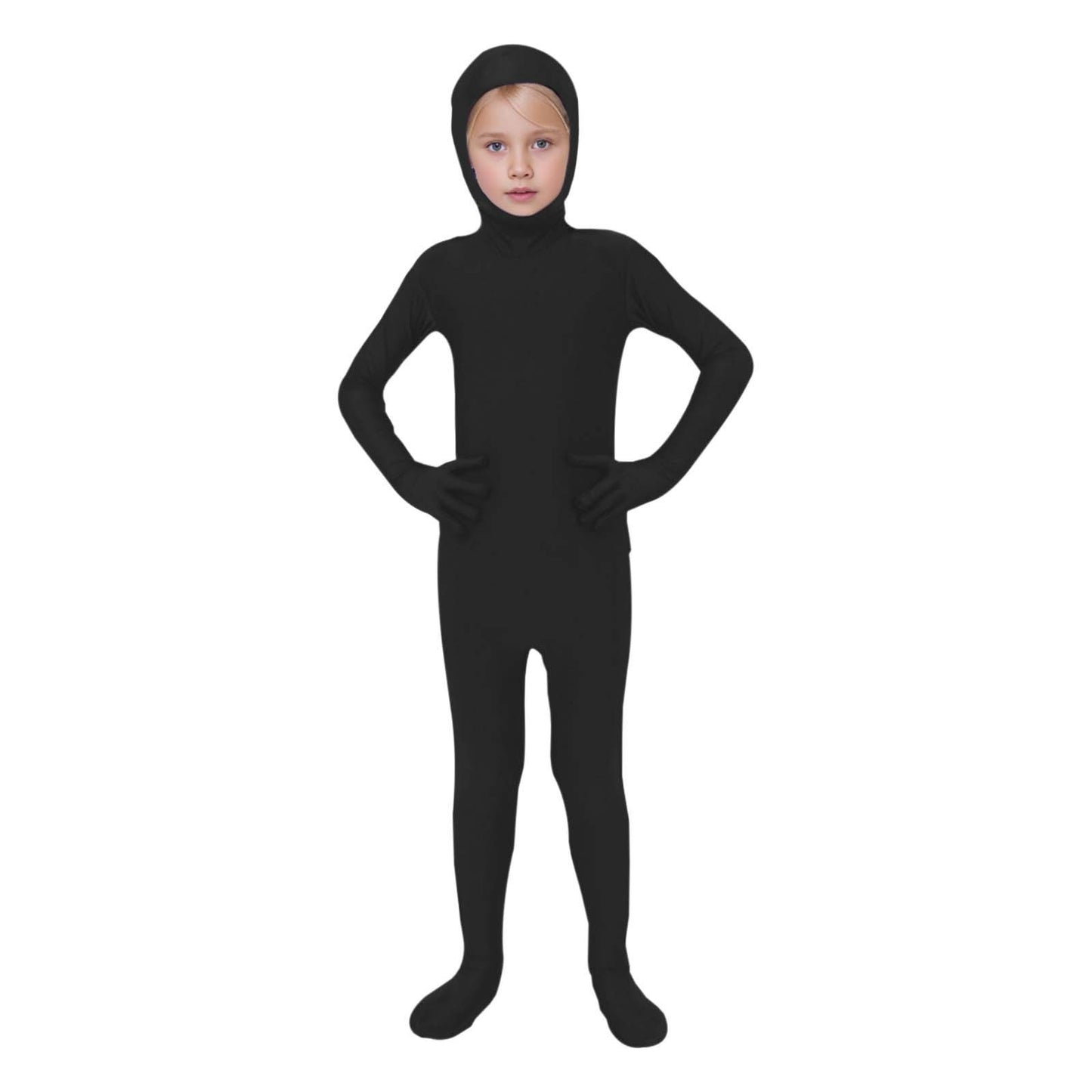 Kids Invisibility Jumpsuits Role Play Tights Full Body Suit Solid One-Piece Jumpsuit Halloween Costume Funny Romper Performance