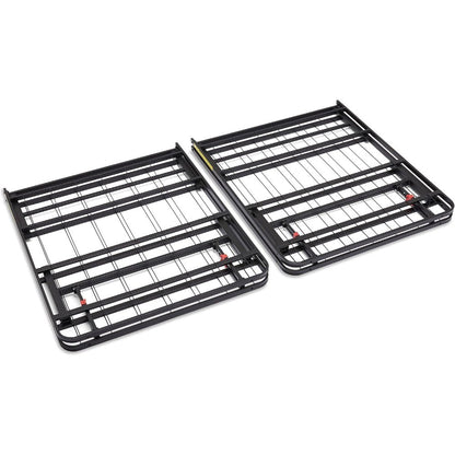 Folding Metal Bed Frame with Storage, Sturdy Steel, No Box Spring Needed, 14 Inches High, Easy Assembly