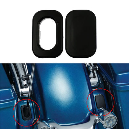 Tampa de Preenchimento do Furo da Antena ABS de Motocicleta Preto/Cromo para Harley Touring Street Glide FLHX 2006-2019 Road Glide 2010-2019