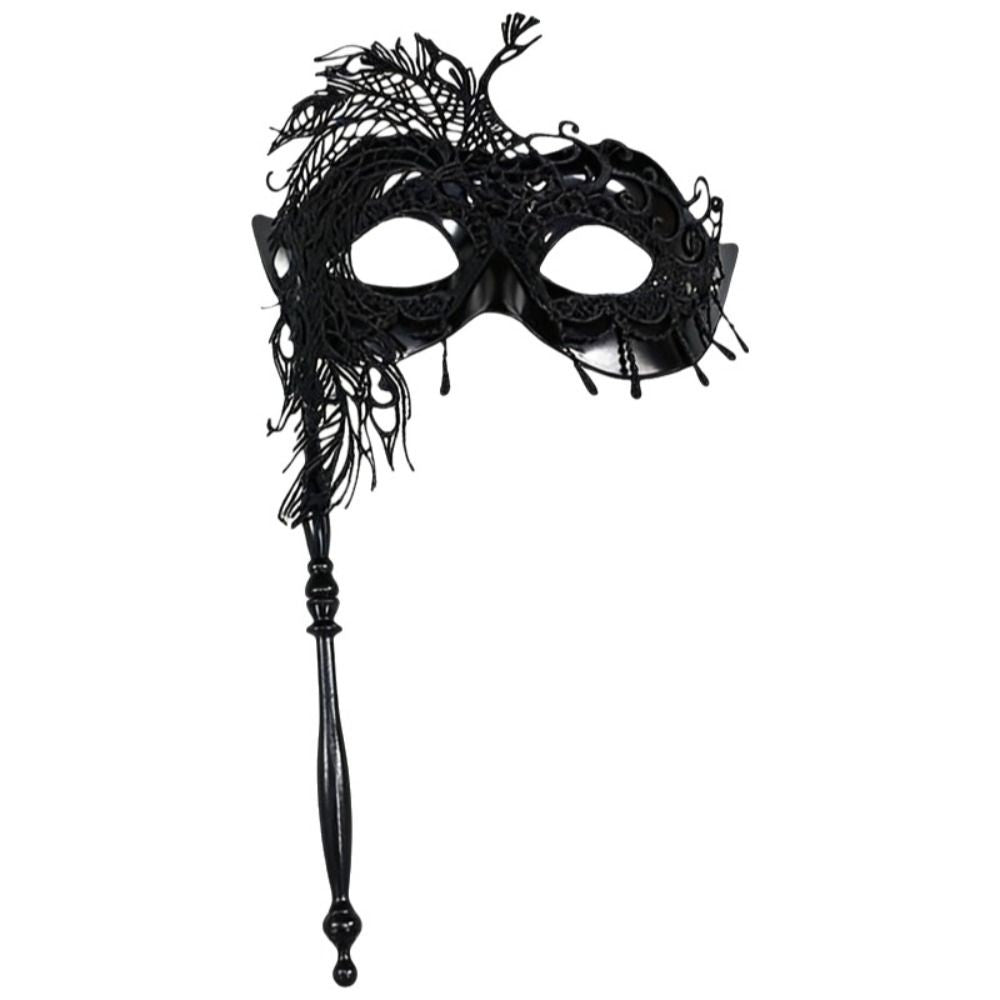 Half-face Handheld Masquerade Masks Masquerade Ball Props Carnival Party Lace Peacock Mask Costume Party Deecor with Stick