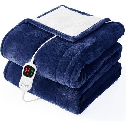 Twin Size Electric Heated Blanket - 62x84 Bed Warmer with 10 Temperature Settings, 8-Hour Auto Shut-Off, and Quick Warm-Up